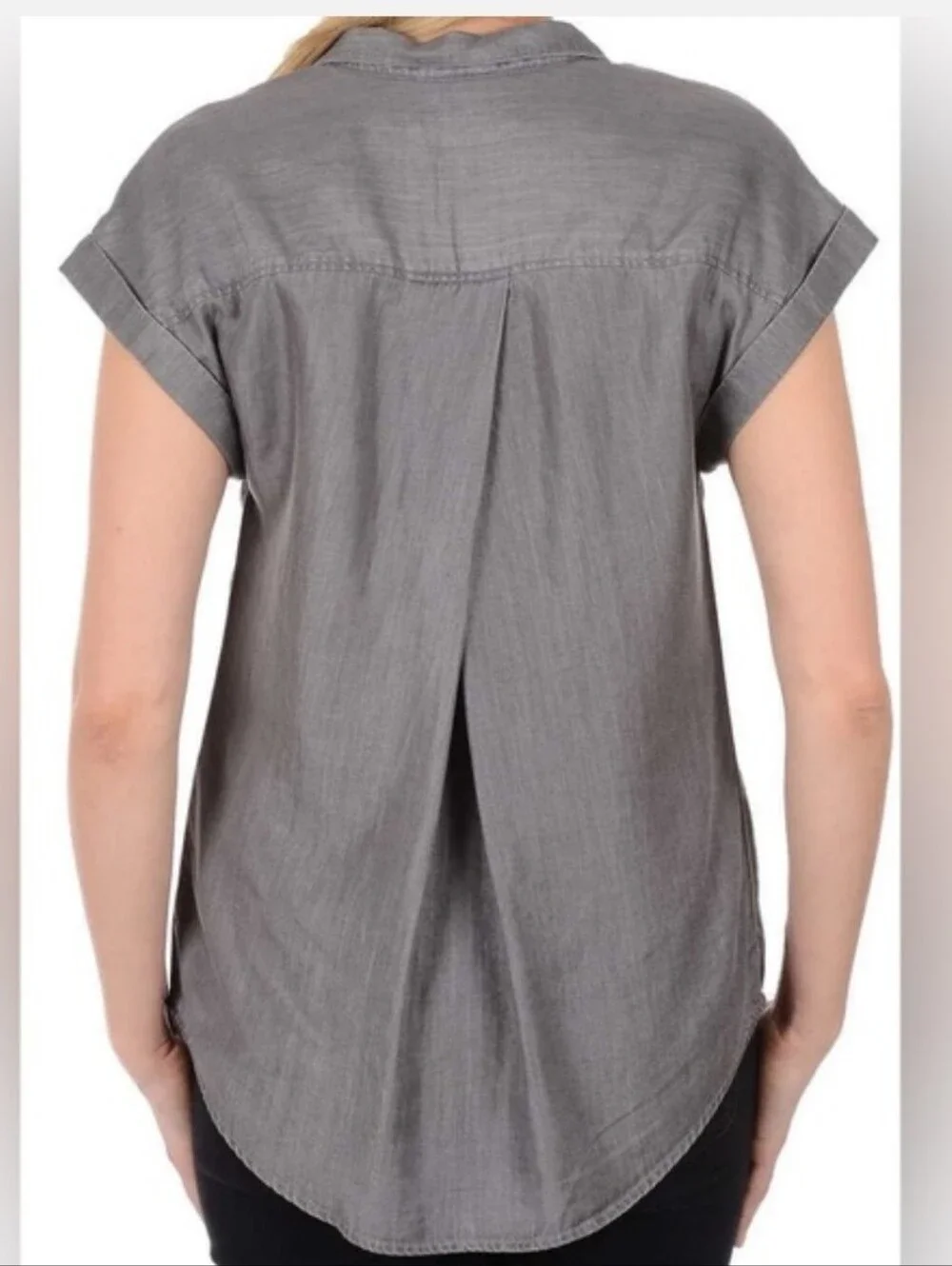 Jach’s Girlfriend Grey Denim Top, Large - Picture 3 of 13
